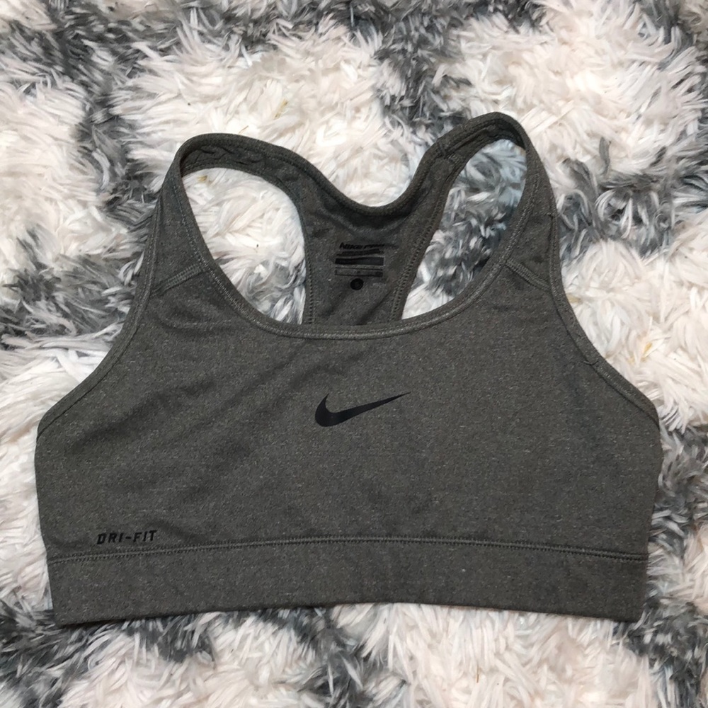 Gray Nike sports bra